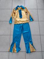 Disco kostuum carnaval blauw-goud, Jongen of Meisje, Zo goed als nieuw, 146 t/m 152, Ophalen