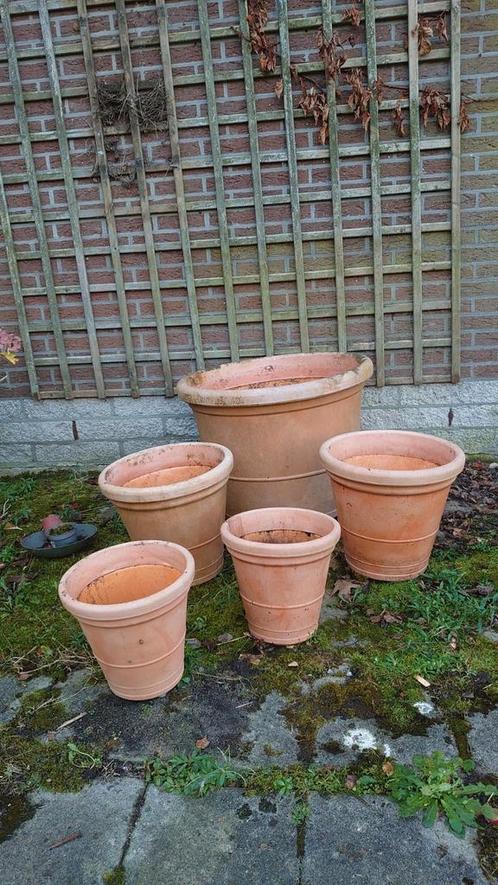 Kunststof terracotta potten,winterhard ., Jardin & Terrasse, Pots de fleurs, Utilisé, Synthétique, Enlèvement