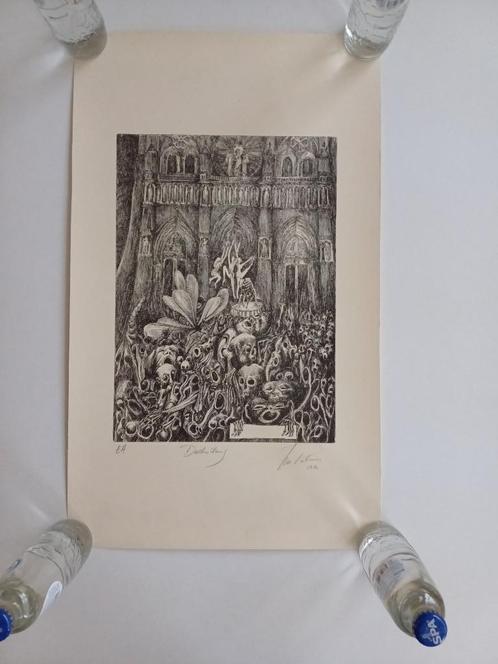 Luc Putman, Dodendans, 1981, Antiek en Kunst, Kunst | Etsen en Gravures, Ophalen of Verzenden
