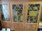eiken kast met loodglas, Antiek en Kunst, Ophalen of Verzenden