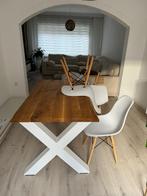 Eettafel met stoelen, Huis en Inrichting, Ophalen, 100 tot 150 cm, Scandinavisch, Zo goed als nieuw