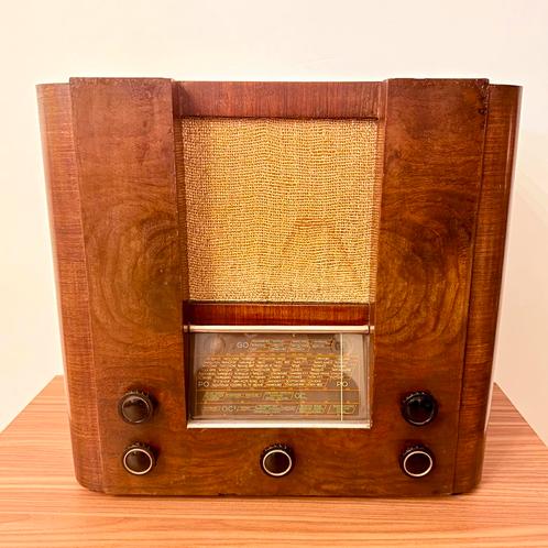 VINTAGE BUIZENRADIO ART DECO 1930 FRANSE RADIO ZELDZAAM, Antiek en Kunst, Antiek | Tv's en Audio, Verzenden