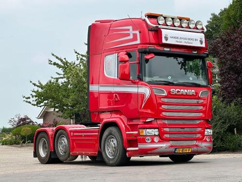 Scania R520 V8 FULL AIR/RETARDER!6X2!GESTUURDE VOORLOPER!TOP, Auto's, Vrachtwagens, Bedrijf, Te koop, ABS, Achteruitrijcamera