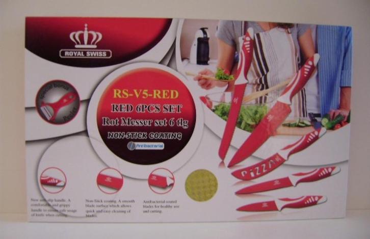ROYAL SWISS  Stalen messenset met coating & anti-slip greep, Huis en Inrichting, Keuken | Bestek, Nieuw, Bestekset, Ophalen