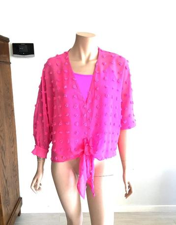 Zara felroze blouse met bijpassende fluo top - M beschikbaar voor biedingen