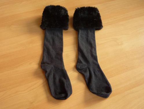Zwarte kniekousen sokken met nepbont Maat 35-38, Kleding | Dames, Sokken en Kousen, Maat 35 t/m 38, Ophalen of Verzenden