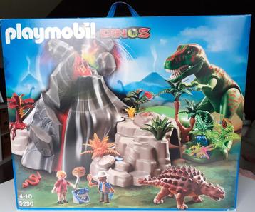 Playmobil dinos vulkaan 5230 + EXTRA dino, Enlèvement, Comme neuf, Ensemble complet