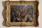 "De Laatste Strijd..." Schilderij, Antiek en Kunst, Kunst | Schilderijen | Klassiek, Verzenden