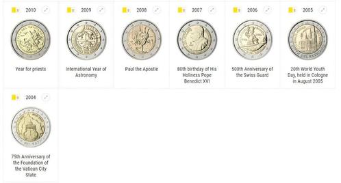 2 euro herdenkingsmunten Vatikaan, Postzegels en Munten, Munten | Europa | Euromunten, Losse munt, 2 euro, Vaticaanstad, Ophalen of Verzenden