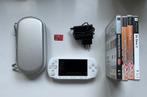 PSP E1004 White + games, Wit, Ophalen of Verzenden, PSP, Gebruikt