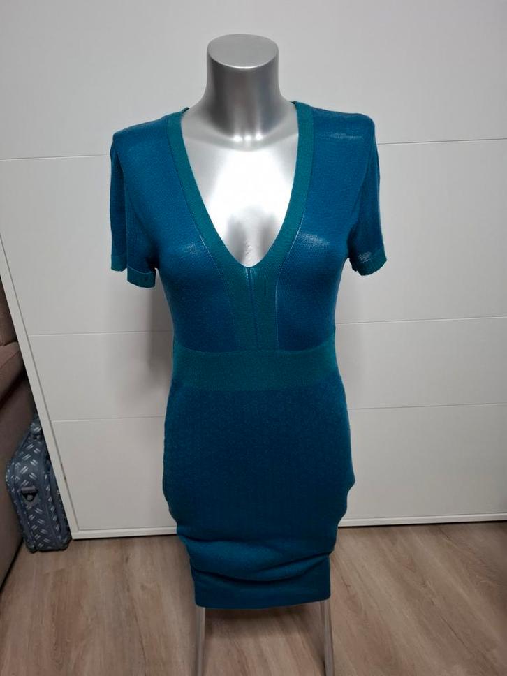 Lola & Liza jurkje maat XL Blauw groen V-hals & korte mouw, Kleding | Dames, Jurken, Zo goed als nieuw, Maat 46/48 (XL) of groter