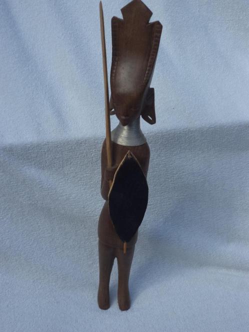 ️ Houten krijger beeld - 34 cm, Antiek en Kunst, Kunst | Beelden en Houtsnijwerken, Ophalen