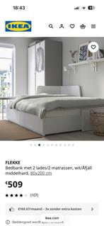 Ikea bed Flekke - uitschuifbaar - 2p - inclusief matras, Maison & Meubles, Chambre à coucher | Lits, Enlèvement, Comme neuf