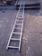 Ladder 2x 9 treden hoogte 4,2m, Doe-het-zelf en Bouw, Ladder, Gebruikt, Opvouwbaar of Inschuifbaar, 4 meter of meer