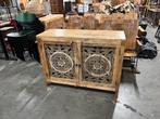 Unieke Houtsnijwerk Dressoir handgesneden uit India, Huis en Inrichting, Met deur(en), Nieuw, Ophalen of Verzenden, Minder dan 150 cm