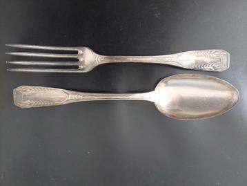 Zwaar verzilverde lepel en vork 10g plating beschikbaar voor biedingen
