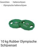 Olympische halter schijven, Sport en Fitness, Fitnessmaterialen, Ophalen, Zo goed als nieuw