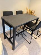 Hoge tafel met 3 barstoelen, Huis en Inrichting, Ophalen, Zo goed als nieuw