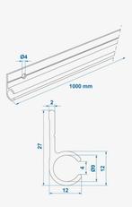 Profilé aluminium 1 m glissière auvent plusieurs mètres disp, Ophalen of Verzenden, Nieuw