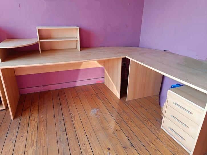 Ensemble bureaux + étagères+ armoire + chaise, Maison & Meubles, Bureaux, Utilisé, Bureau, Enlèvement