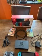 Nintendo Switch compleet in de doos + 2 games, Ophalen of Verzenden, Met 2 controllers, Switch 2019 Upgrade, Met games