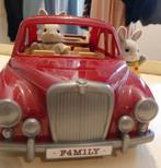Sylvanian family auto en 2 konijnen, Ophalen of Verzenden, Zo goed als nieuw