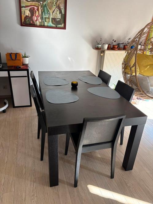 Tafel + stoelen merk Habitat 170x95x73 cm (uitschuifbaar), Huis en Inrichting, Tafels | Eettafels, Gebruikt, 50 tot 100 cm, Vijf personen of meer
