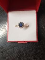 18K geelgouden ring, Blauw, Nieuw, Ophalen of Verzenden, Dame