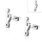 Alfabet letter j oorbellen in chirurgisch staal, Handtassen en Accessoires, Oorbellen, Overige materialen, Nieuw, Ophalen of Verzenden