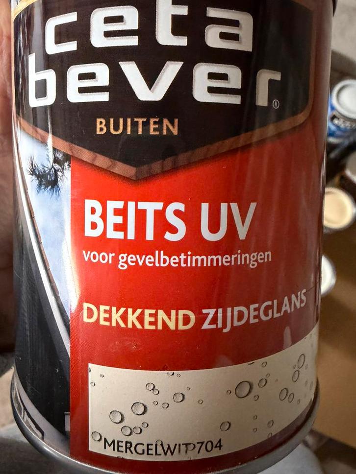 Cetabever dekkende beits mergelwit 0,75liter, Doe-het-zelf en Bouw, Verf, Beits en Lak, Nieuw, Beits, Minder dan 5 liter, Wit