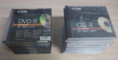 Lot 25 DVD+R en 14 CD-R, Computers en Software, Beschrijfbare discs, Nieuw, Dvd, Herschrijfbaar, Ophalen of Verzenden