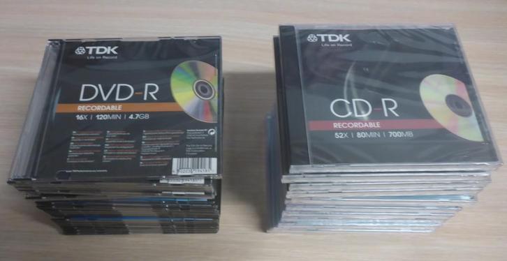 Lot 25 DVD+R en 14 CD-R, Computers en Software, Beschrijfbare discs, Nieuw, Dvd, Herschrijfbaar, Ophalen of Verzenden