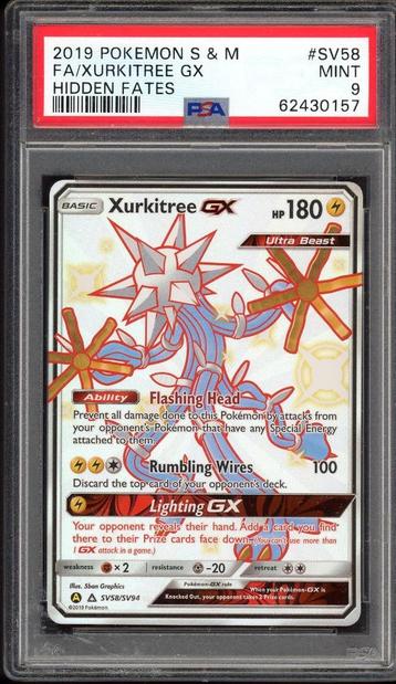 Xurkitree GX PSA 9 - SV58/SV94 - Sun & Moon - Hidden Fates beschikbaar voor biedingen