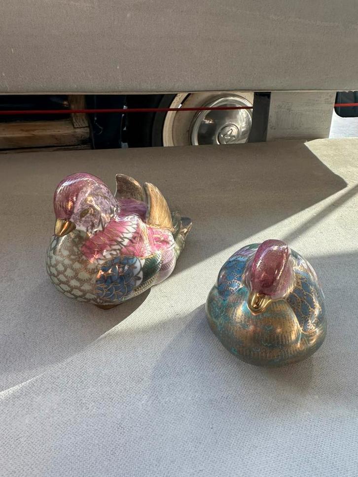 Duo van decoratieve vogels, Antiek en Kunst, Antiek | Porselein, Ophalen of Verzenden