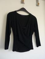 Zwart T-shirt met 3/4 mouwen gewikkeld met strass Maat XS, Ophalen of Verzenden, Maat 34 (XS) of kleiner, Zwart
