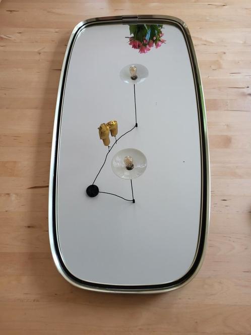 Vintage messing spiegel, Huis en Inrichting, Woonaccessoires | Spiegels, Ophalen