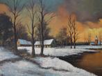 Winters Landschap, Antiquités & Art, Art | Peinture | Classique, Enlèvement