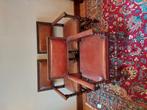 3 zware lederen stoelen met armleuningen, Antiek en Kunst, Ophalen