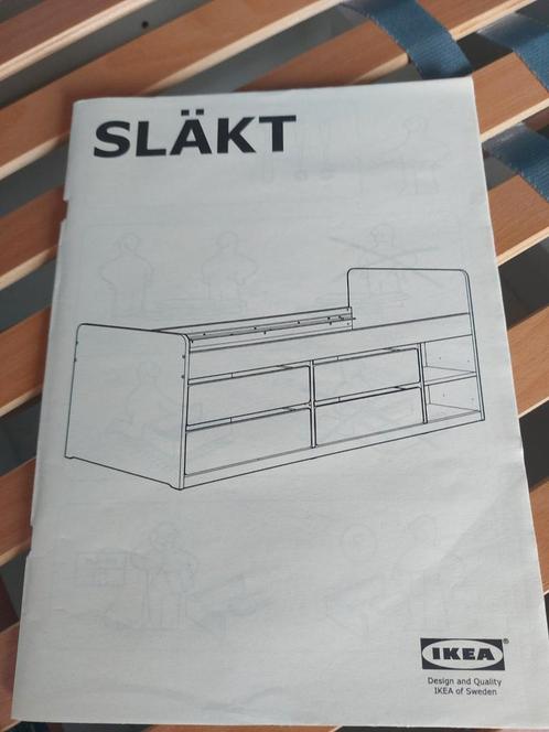 Bedframe+lattenbodem, Huis en Inrichting, Slaapkamer | Bedden, Zo goed als nieuw, Eenpersoons, 90 cm, 200 cm, Hout, Wit, Verstelbaar