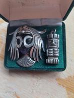 2 zilveren juwelen uit Mexico - zilver 925, Minder dan 4 cm, Ophalen of Verzenden, Zo goed als nieuw, Met edelsteen