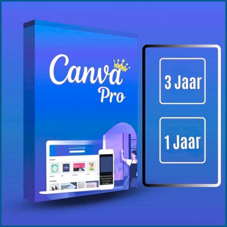 Canva Pro – 3 jaar, Computers en Software, Ontwerp- en Bewerkingssoftware, Nieuw, MacOS, Windows, Linux, Android, iOS, Ophalen