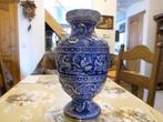 Prachtige blauwe vaas met vergulding H43 x D23cm, Antiek en Kunst, Ophalen