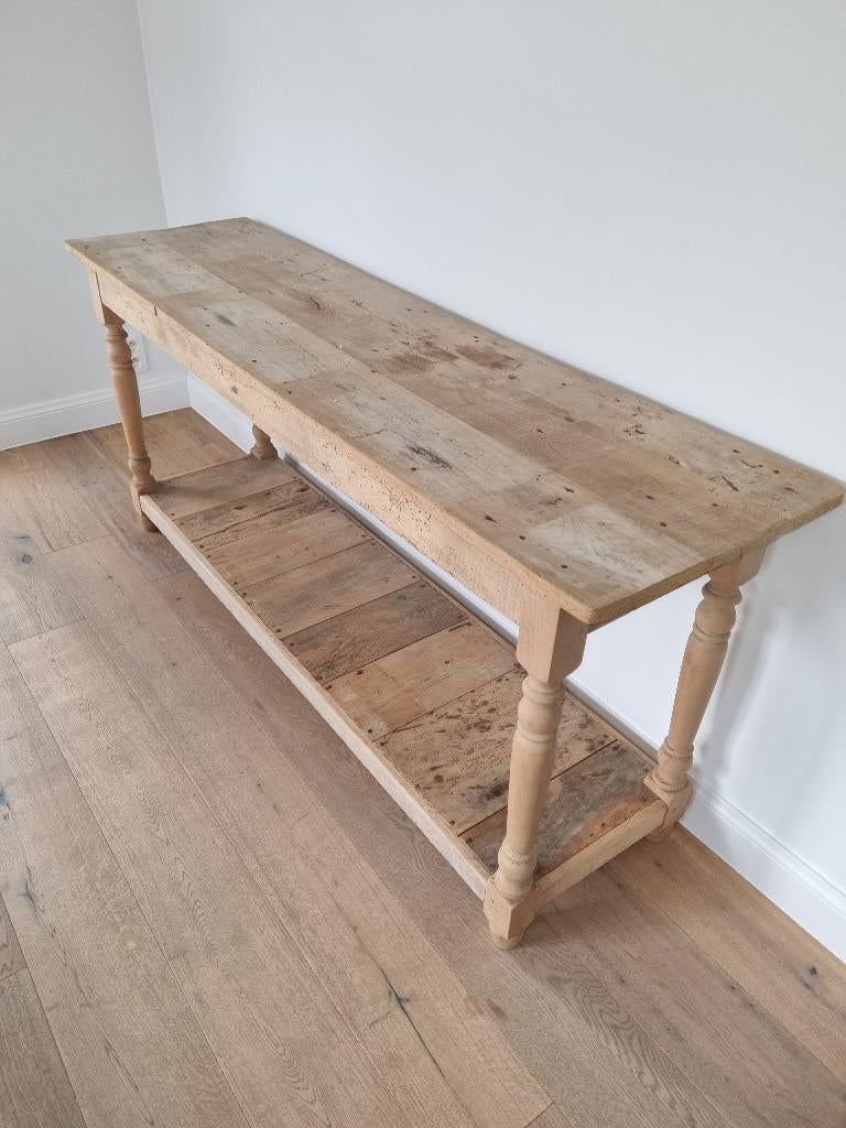 Grote massief houten wandtafel/haltafel, Antiek en Kunst, Ophalen