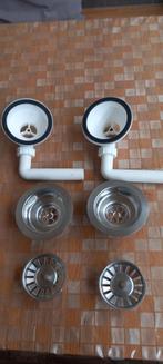 2 complete gootsteenafvoersets met korf 90mm, Huis en Inrichting, Keuken | Keukenbenodigdheden, Ophalen of Verzenden, Zo goed als nieuw