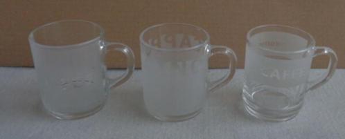 DOUWE EGBERTS ARCOROC Lot de 3 tasses en verre H9xO7cm 20cl,, Maison & Meubles, Cuisine | Vaisselle, Utilisé, Verre, Enlèvement ou Envoi