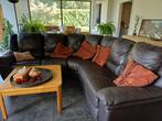 lederen chocoladebruin salon, Huis en Inrichting, Zetels | Zetels, Ophalen, 250 tot 300 cm, Hoekbank, Vierpersoons of meer