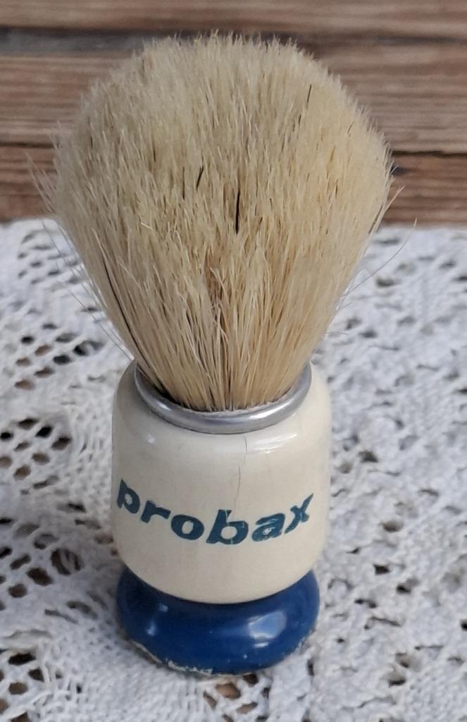 Vintage houten scheerkwastje met reclame PROBAX, Antiek en Kunst, Curiosa en Brocante, Ophalen of Verzenden