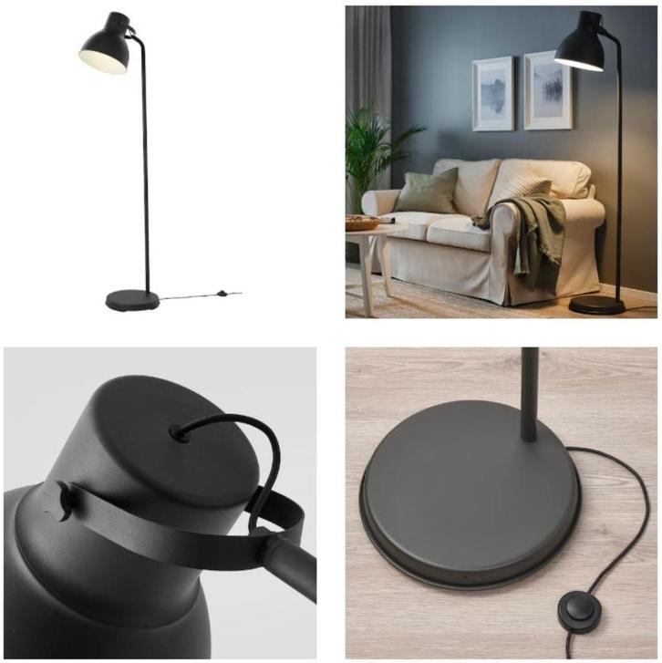 Hektar staande lamp IKEA, Huis en Inrichting, Lampen | Vloerlampen, Zo goed als nieuw, 150 tot 200 cm, Metaal, Ophalen of Verzenden