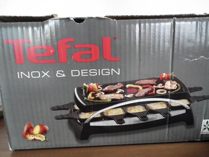 Tefal inox & design. grill en raclette voor 10 personen, Elektronische apparatuur, Contactgrills, Zo goed als nieuw, Uitneembare platen