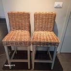 2 rieten barstoelen, Huis en Inrichting, Barkrukken, Ophalen, Zo goed als nieuw
